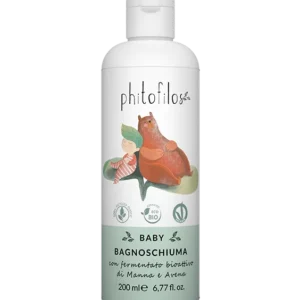 PHITOFILOS natūralus, ekologiškas kūdikių ir vaikų kūno prausiklis - vonios putos, 200 ml